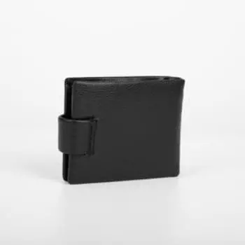 Портмоне на кнопке, для купюр, для карт, для монет, цвет чёрный