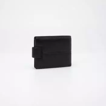 Портмоне на кнопке, для купюр, для карт, для монет, цвет чёрный