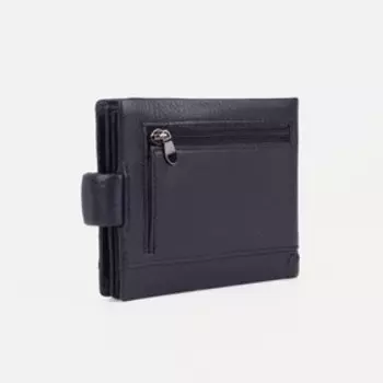 Портмоне на кнопке, для купюр, для карт, для монет, цвет чёрный