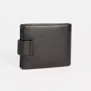 Портмоне на кнопке, для купюр, для карт, для монет, цвет чёрный