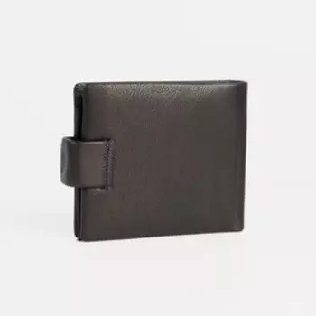 Портмоне на кнопке, для купюр, для карт, для монет, цвет чёрный