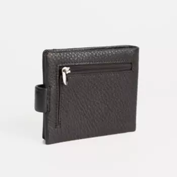 Портмоне на кнопке, для купюр, для карт, для монет, цвет чёрный