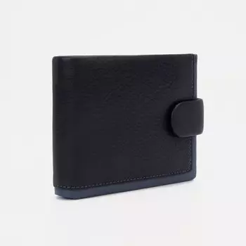Портмоне на кнопке, для купюр, для карт, цвет чёрный
