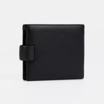 Портмоне на кнопке, для купюр, для карт, для монет, цвет чёрный