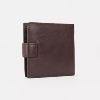 Портмоне на кнопке, для купюр, для карт, для монет, цвет коричневый