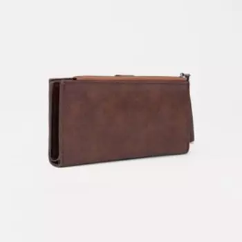 Портмоне на кнопке, цвет коричневый
