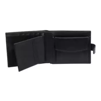 Портмоне на кнопке, отдел для карт(7)/монет/купюр, цвет черный 12,5х10х2см
