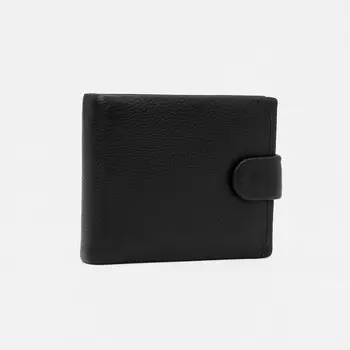 Портмоне на кнопке, с зажимом, цвет чёрный