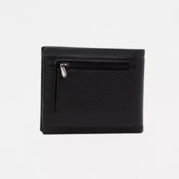 Портмоне на кнопке, для купюр, для карт, для монет, цвет чёрный