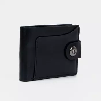 Портмоне мужское на магните, отдел для купюр, для карт, для монет, цвет черный
