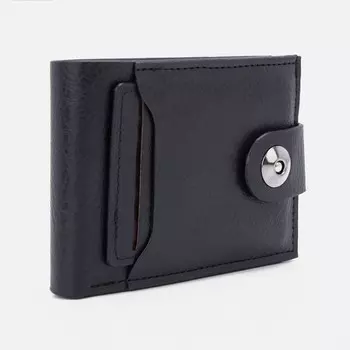 Портмоне на магните, для купюр, для карт, цвет чёрный