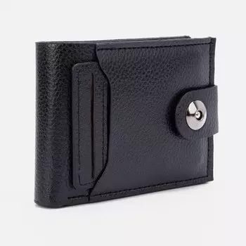 Портмоне на магните, для купюр, для карт, цвет чёрный