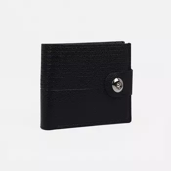 Портмоне мужское на магните, отдел для монет, для карт, цвет чёрный