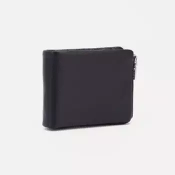 Портмоне на молнии для купюр, для карт, цвет чёрный