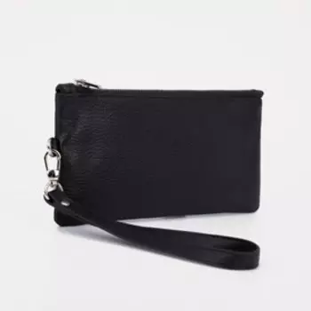 Портмоне на молнии, цвет чёрный