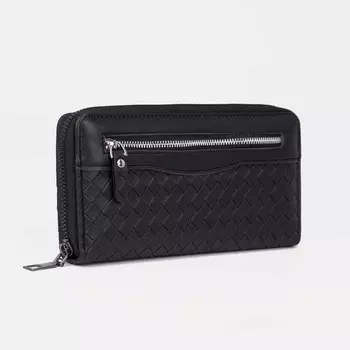 Портмоне на молнии, цвет чёрный