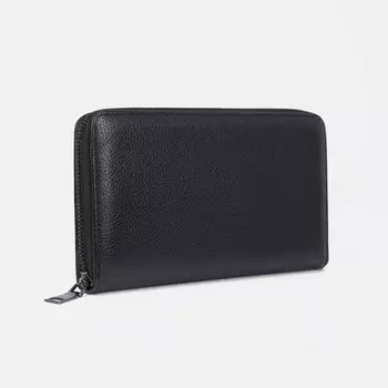 Портмоне на молнии, цвет чёрный