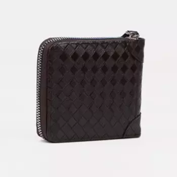 Портмоне на молнии, цвет коричневый