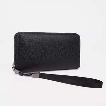 Портмоне на молнии, цвет чёрный