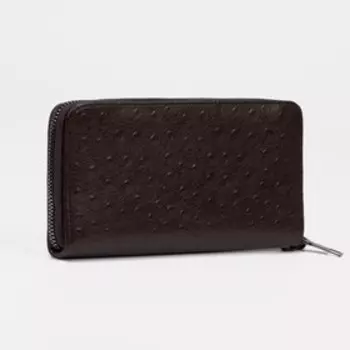 Портмоне на молнии, для купюр, для карт, для монет, цвет коричневый