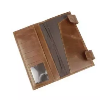 Портмоне, отдел на кнопках, цвет коричневый