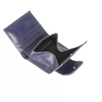 Портмоне, отдел на кнопке, цвет синий