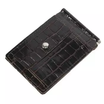 Портмоне с зажимом M-59, без застёжки, коричневый, крокодил