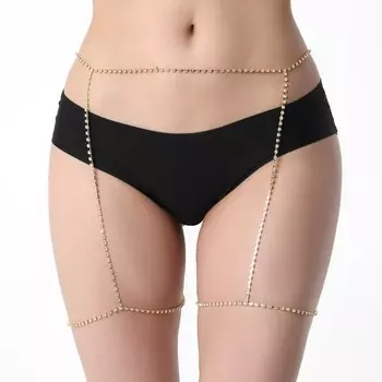 Портупея женская на талию и бёдра «Геометрия», шортики, белая в золоте