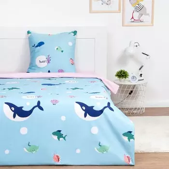 Постельное бельё 1.5сп LoveLife «Подводный мир» 143х215 см, 150х214 см, 70х70 см-1 шт, 125г/м2 сатин