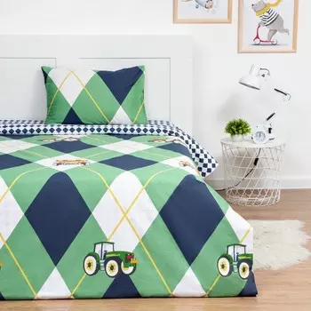 Постельное бельё 1.5сп LoveLife «Трактор» 143х215 см, 150х225 см, 50х70 см-1 шт, 125г/м2 сатин