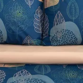 Постельное бельё евро «Этель» Leaves (вид 2), поплин