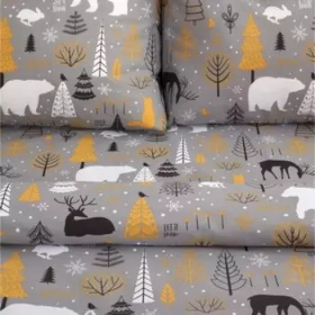 Постельное бельё евро «Этель» Let it snow (вид 2), бязь