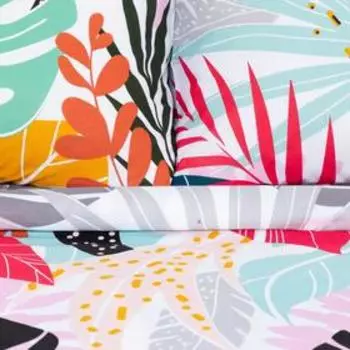 Постельное бельё евро «Этель» Сolored tropics, бязь