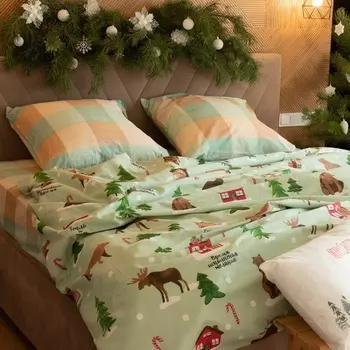 Постельное белье новогоднее "Этель" 2 сп Волшебное время 175*215 см, 200*220 см, 70*70 см - 2 штуки