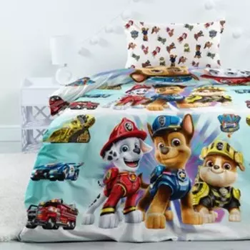 Постельное бельё 1.5 «Маршал, Гонщик и Крепыш» 143х215, 150х214, 70х70-1шт, поплин 105г/м хл100%