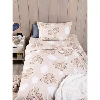 Постельное бельё 1.5 сп «Чебурашка», размер 145х215 см, 145х215 см, 70х70 см