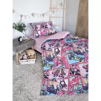 Постельное бельё 1.5 сп «Аниме», размер 145x215 см, 143x215 см, 50x70 см