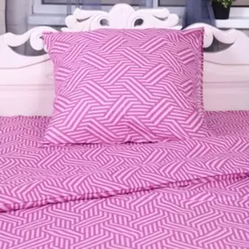 Постельное бельё 1,5сп Бесконечность, цвет ягодный, 150х210см, 150х210см, 70х70 см, бязь, 120 г/м, хлопок 100%