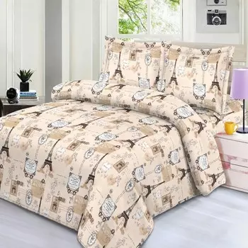 Постельное Бельё 1.5сп Бояртекс, размер 145х215, 145х215, 70х70см 2шт, микрофибра 65г/м, 100% полиэстер