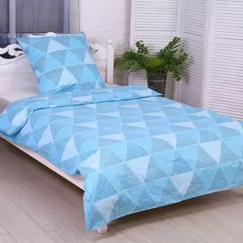 Постельное бельё 1.5сп Галактика голубой (пододеяльник 145х215см, наволочка 70х70см) бязь, 120г/м, 100% хлопок