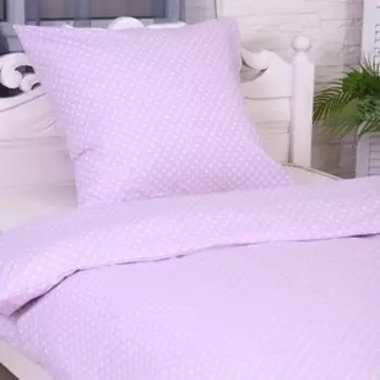 Постельное бельё 1.5сп Горошек фиолетовый (пододеяльник 145х215см, наволочка 70х70см) бязь, 120г/м², 100% хлопок