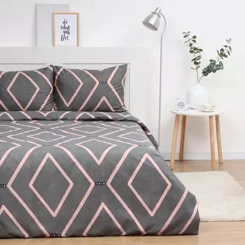 Постельное бельё 1,5сп Экономь и Я Geometry, 143х215см, 145х214см, 50х70см-1шт, микрофибра, 60г/м2