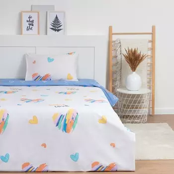 Постельное бельё 1.5сп LoveLife "Сердечки" 143х215 см,150х225 см,50х70 см-1 шт,125г/м2 сатин