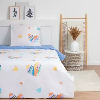 Постельное бельё 1.5сп LoveLife "Сердечки" 143х215 см,150х225 см,70х70 см-1 шт,125г/м2 сатин