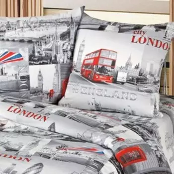 Постельное бельё 1,5сп Миланика Лондон 143х215см, 145х215см, 70х70см 2 шт, бязь 125г/м, хлопок 100%