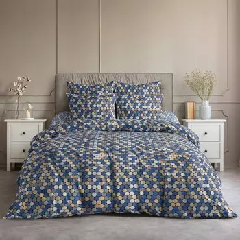 Постельное бельё 1,5сп Ночь Нежна Мозаика 145х215, 150х220, 70х70см 2шт, поплин 110г/м 100% хлопок