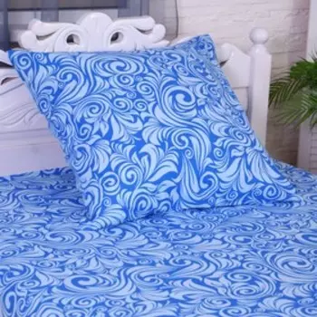 Постельное бельё 1.5сп Узор синий (простыня 145х215см, наволочка 70х70см) бязь, 120г/м, 100% хлопок