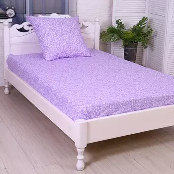 Постельное бельё 1.5сп Завиток лав (простыня 145х215см, наволочка 70х70см) бязь, 120г/м, 100% хлопок