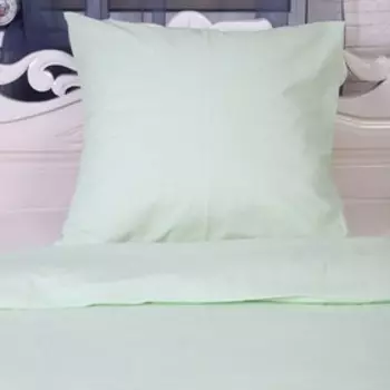 Постельное бельё 1.5сп Зигзаг зелёный (пододеяльник 145х215см, наволочка 70х70см) бязь, 120г/м², 100% хлопок