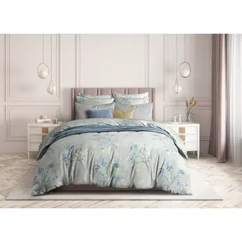 Постельное бельё 2 сп Blue flax, размер 220х214 см, 175х215 см, 50х70 см - 2 шт